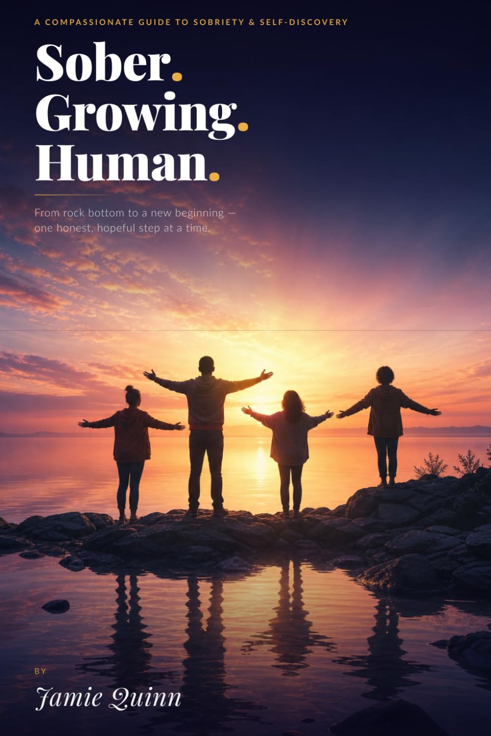 Sober. Growing. Human. book cover by Jamie Quinn