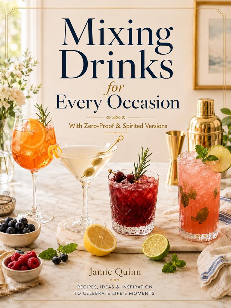 Mixing Drinks for Every Occasion — With Zero-Proof & Spirited Versions, cover by Jamie Quinn